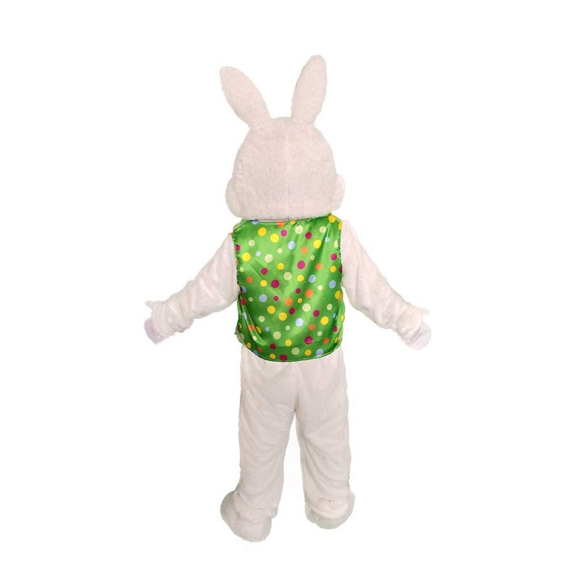 MatGui Easter Rabbit Mascot Costume Green Vest Unisex Deluxe Bunny Costume Party Adult Size Fancy Dress - Image 4